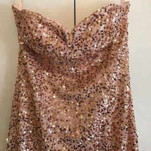 Blush Pink Sequin Prom Dress